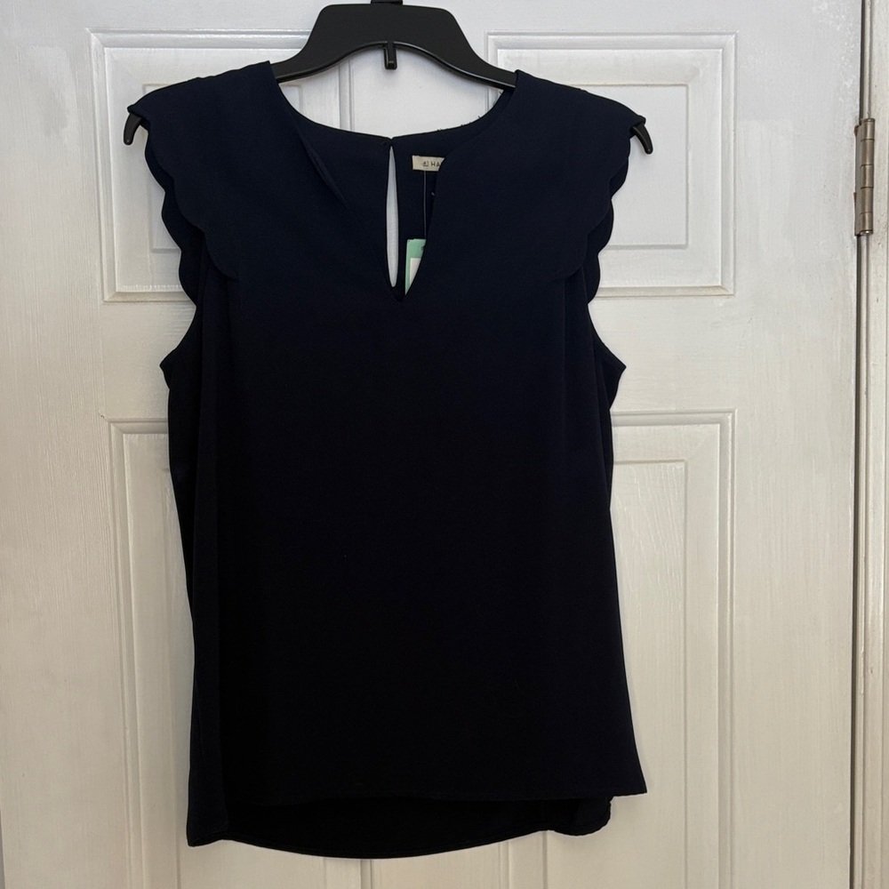 41 Hawthorn Midnight Blue Scalloped Blouse